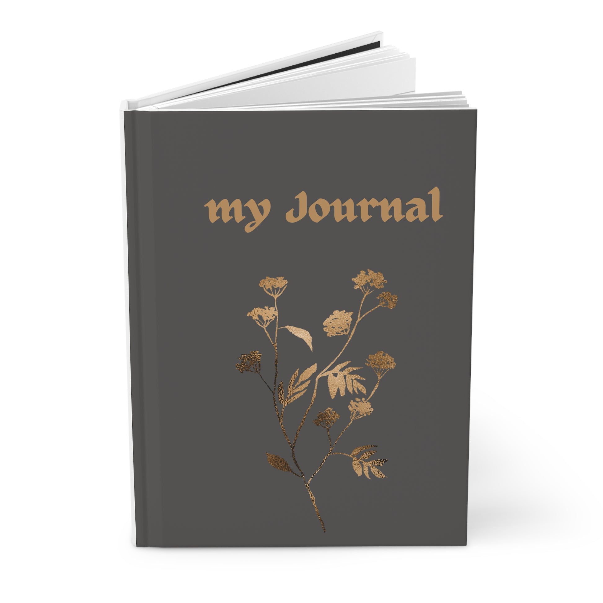 Premium Grey background with elegant golden design that’s perfect for gifting, Hardcover Journal Matte for journaling, notes, study, thought dump, planning - The Elysian Store