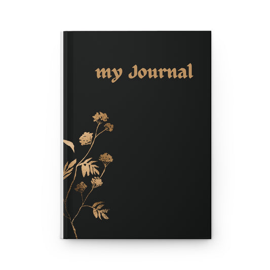 Elegant Black Notebook with luxury golden designs Hardcover Journal Matte for journaling, notes, study, thought dump, planning - The Elysian Store