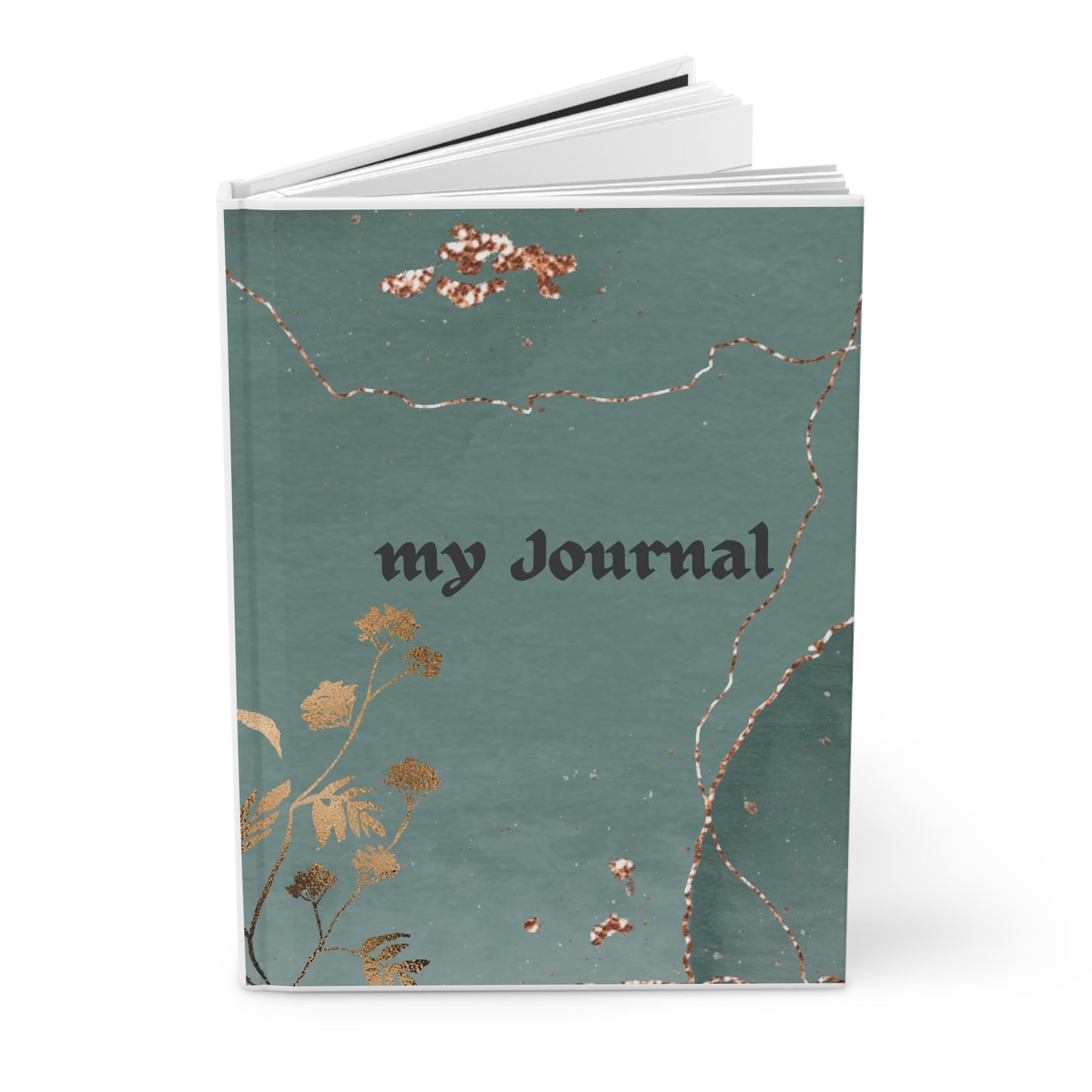 Elegant Green with luxury golden designs Hardcover Journal Matte for journaling, notes, study, thought dump, planning - The Elysian Store