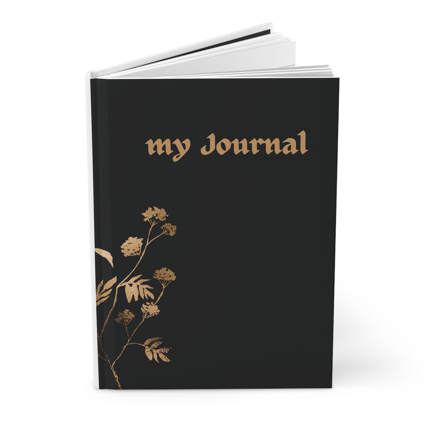 Elegant Black Notebook with luxury golden designs Hardcover Journal Matte for journaling, notes, study, thought dump, planning - The Elysian Store