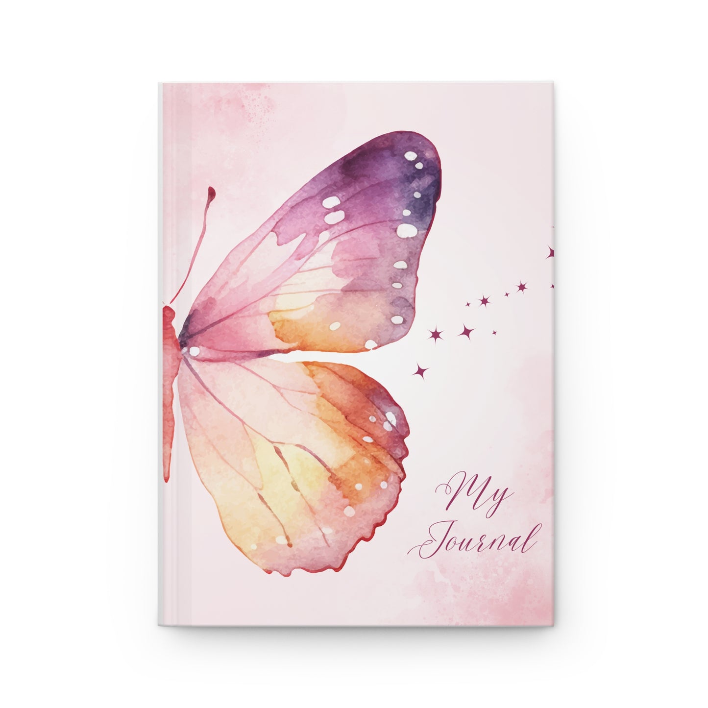 Large pink Butterfly Hardcover Journal Matte for journaling, notes, study, thought dump, planning - The Elysian Store